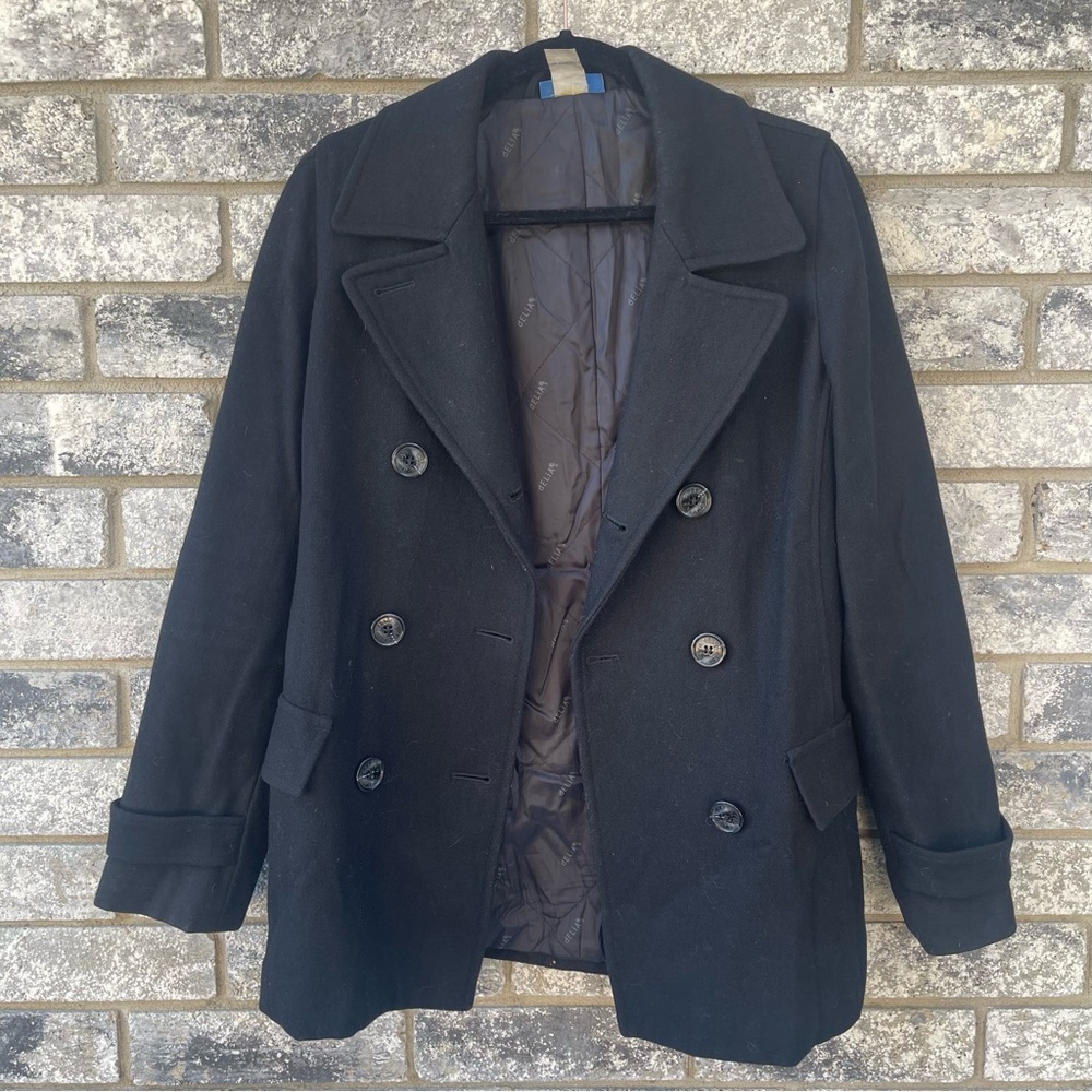 Black Vintage (Y2K) Delia’s Pea Coat / Peacoat - Size Small